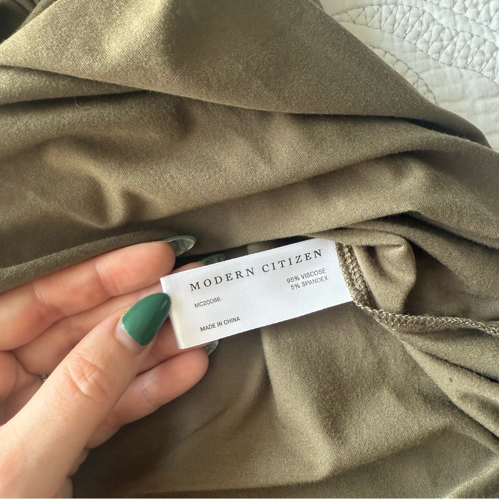 Modern Citizen - Vero Tie-Front Long-Sleeve Dress - Olive Green - Picture 6 of 9